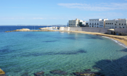 Gallipoli beach and ancient city with castle.
